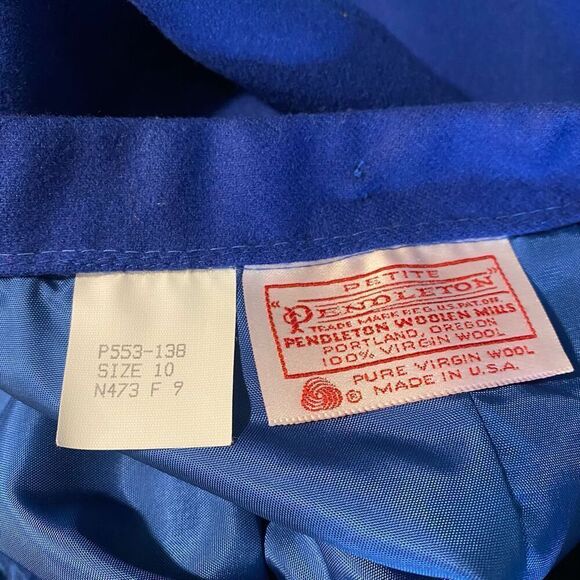 Vintage Pendleton Straight Skirt size 10P Blue - Picture 3 of 6